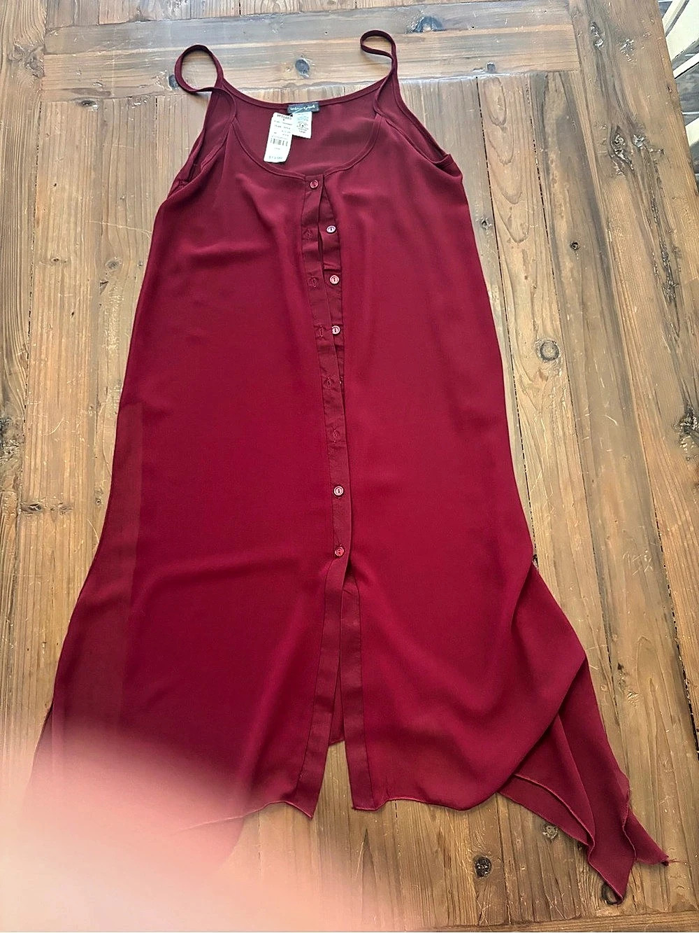 NWT Urban Episode Wine Red Asymmetrical Button-Down Tank Top - Size Large